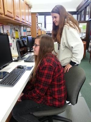 girls using computer